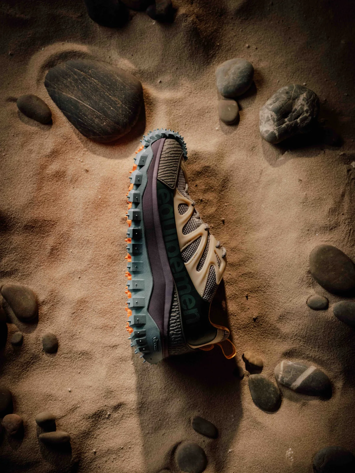 Cinematic still from RESH moncler campaign — frame with sneakers